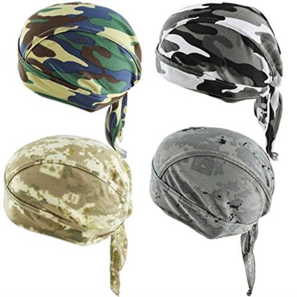 Skull Cap Durag Head Wrap Cycling Cap Sweat Wicking Quick Dry Bandana Set